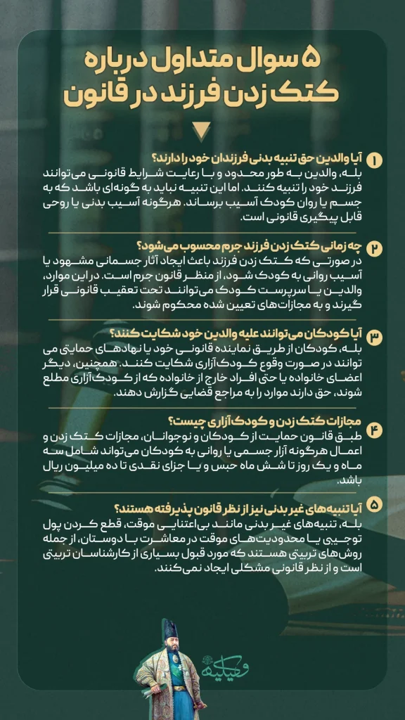 ۵ سوال متداول درباره کتک زدن فرزند در قانون 