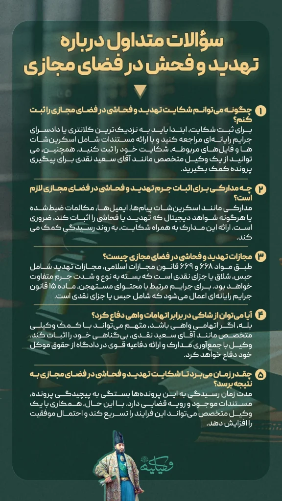 سؤالات متداول تهدید و فحش در فضای مجازی 
